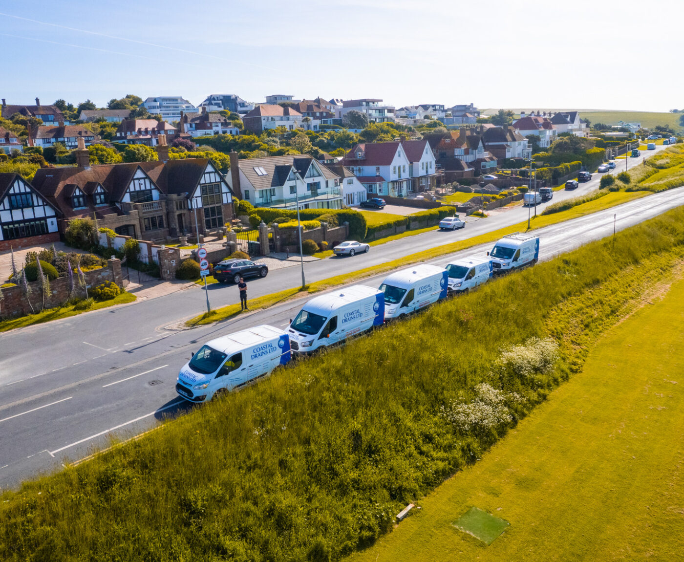 A photo of Coastal Drains vans in Sussex