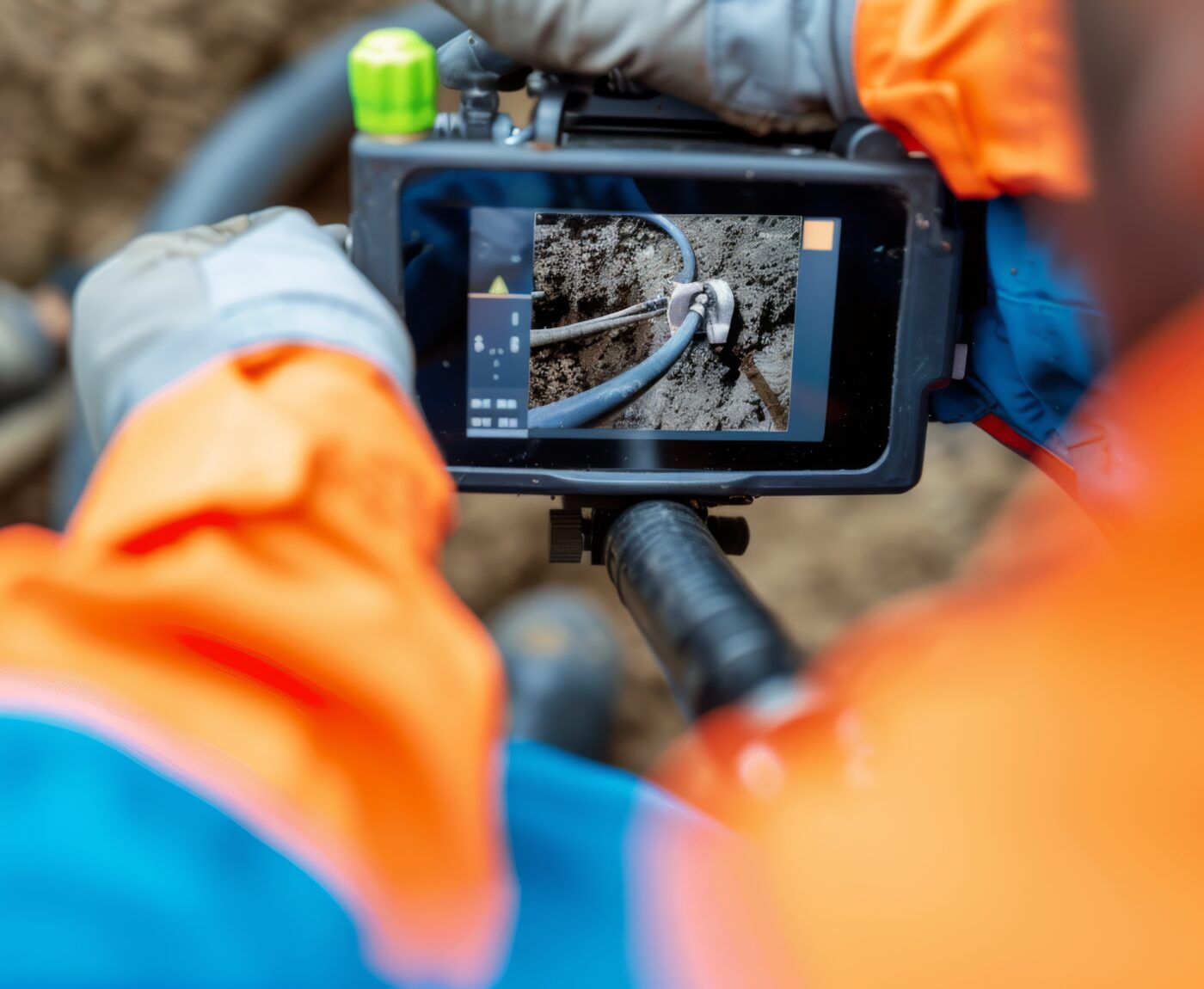 CCTV inspection being carried out in a drain