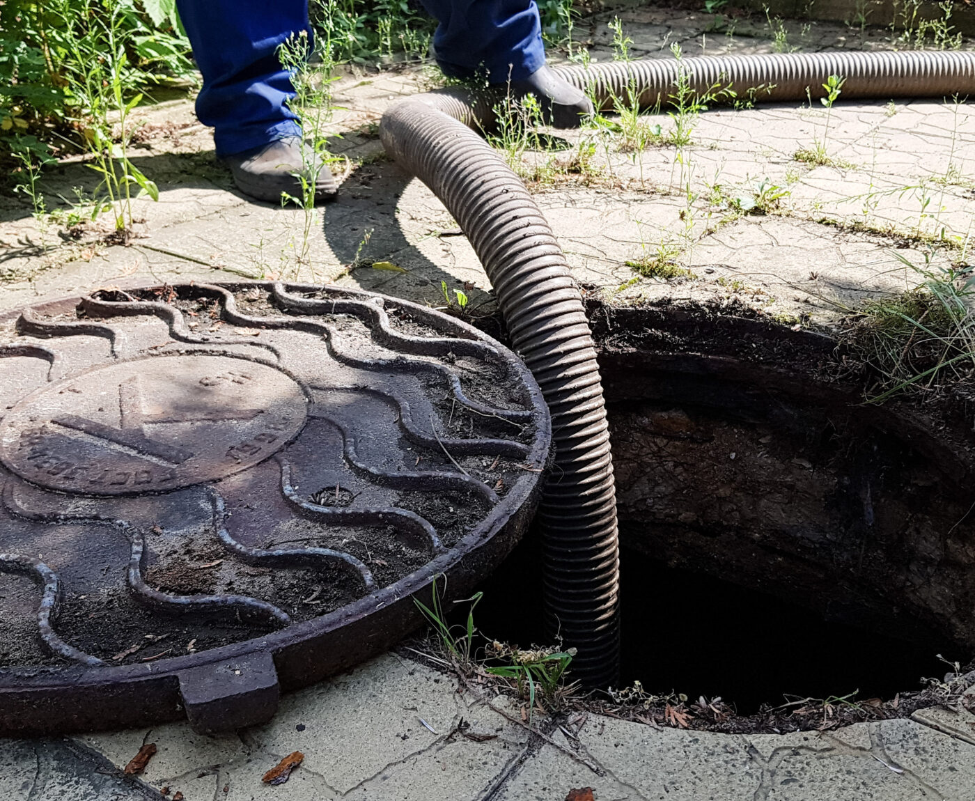 Septic tank open